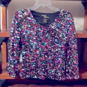 Vintage sequins multi colored top